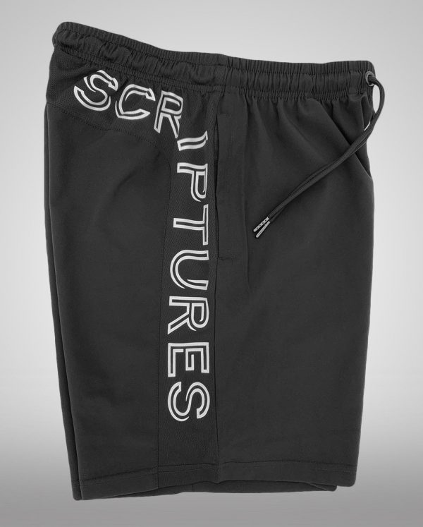 “Full Length Living Scriptures Logo” Knee High Shorts