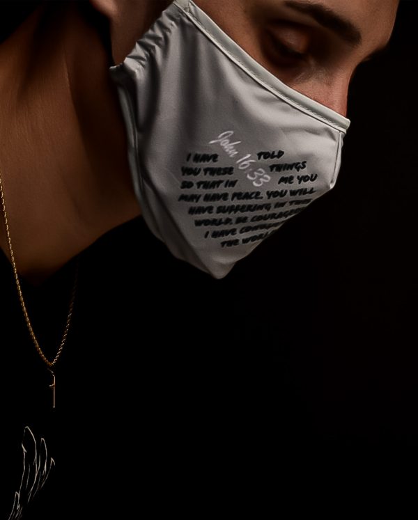 "Overcomer" Sublimated Face Mask (John 16:33)